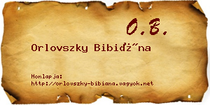 Orlovszky Bibiána névjegykártya
